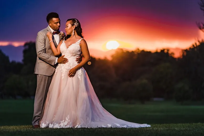 Couple on their wedding day